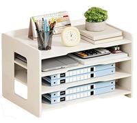 Portariviste Extra Large in Formato A3, per Ufficio E Scuola, Bianco, per Scrivania, Portadocumenti, Vassoio Portalettere(4L/B)