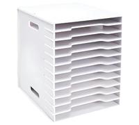 Portariviste Extra Large in Formato A3, per Ufficio E Scuola, Bianco, per Scrivania, Portadocumenti, Vassoio Portalettere(12L/A)