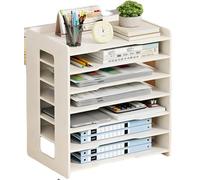 Portariviste Extra Large in Formato A3, per Ufficio E Scuola, Bianco, per Scrivania, Portadocumenti, Vassoio Portalettere(7L/B)