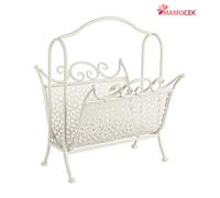 PORTARIVISTE Ferro bianco cm.37x32 h40 riviste giornali contenitore metallo