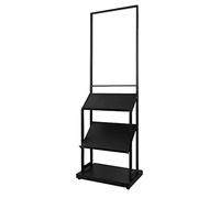 Portariviste in acciaio a 3 livelli, supporto per brochure e letteratura da pavimento, resistente ed elegante, perfetto per uffici, sale d'attesa e spazi commerciali