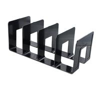 Portariviste in Acrilico con 4 Scomparti, Scaffale a Leva per Riviste, Organizer Multifunzionale per Scrivania in Acrilico, Porta Riviste e Libri per Ufficio e Biblioteca, 32x14,5x13cm (Nero)