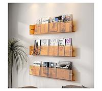 Portariviste in acrilico da appendere alla parete, espositore per volantini, letteratura, menù, pubblicità, arancione, confezione da 3, lunghezza 70 cm