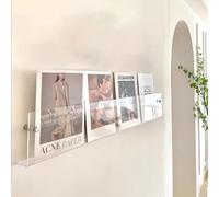 Portariviste in acrilico da parete, trasparente, da 80 cm, organizer per brochure, decorazione per casa o ufficio, soluzione di archiviazione durevole ed elegante