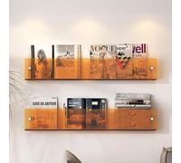 Portariviste in acrilico, Porta riviste da parete in acrilico, porta brochure trasparente regolabile(Orange,40cm)