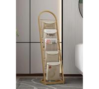 Portariviste in Ferro 4/5 Strati, Espositore per Brochure Portadocumenti Autoportante, Portaoggetti, per Sala D'attesa, Soggiorno, Ufficio, Gold, 5-Tier 13x44.9(33x114cm)