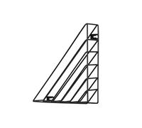 Portariviste in Ferro a Forma Geometrica, Cestino da Appendere alla Parete, Organizer for Libri, Decorazione for la casa(Nero)