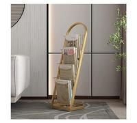 Portariviste in Ferro Dorato - Portadocumenti Indipendente a 4 Ripiani per casa e Ufficio, Elegante espositore per la conservazione della Letteratura (33 x 97 cm)