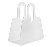 Portariviste in metacrilato trasparente BAG 33x15xh37 cm manici in policarbonato bianco bianco
