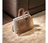 Portariviste in metacrilato trasparente BAG 33x15xh37 cm manici in policarbonato Fumè Marrone Satinato