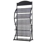 Portariviste in metallo | Dimensioni multiple multicolori: ideali for l'organizzazione della sala d'attesa dell'ufficio domestico(Black,48x32x156cm)