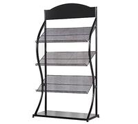 Portariviste in metallo | Dimensioni multiple multicolori: ideali for l'organizzazione della sala d'attesa dell'ufficio domestico(Black,63x32x137cm)