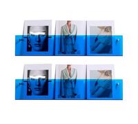 Portariviste, Moderno espositore per riviste e Libri in Acrilico Trasparente da Parete - Confezione da 2, Versatile portadepliant e portadischi per casa, Ufficio, Area Reception - Colore Blu
