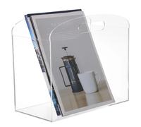 Portariviste multiple, organizer per album di libri, moderno contenitore per documenti in piedi, maniglie con porta riviste trasparente, scaffale in acrilico trasparente