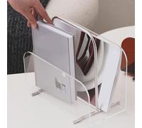 Portariviste, organizer verticale per file, per arredamento casa, libri da