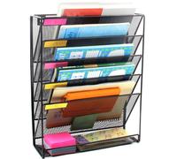 Portariviste Parete I-FILE-HOLDER3 5 Divisori A4 Rete Acciaio Nero 32.5x40.5cm
