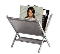 Portariviste Pieghevole in Metallo Cromato Porta Riviste 39x41,5x39,5 cm - 8709