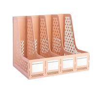 Portariviste, portariviste, Portariviste for file A4 Organizzatore da tavolo, robusto desktop 4 sezioni Cornici Divisori di file Scatola portaoggetti for documenti for la scuola a casa(Pink)