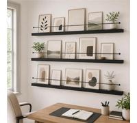 Portariviste Salvaspazio, Porta Riviste Muro, Portariviste Verticale Parete | Set 3 Pezzi In Metallo, Design Compatto, Linee Pulite Per Ambienti Moderni E Professionali(47.2"/120cm)