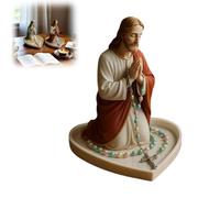 Portarosario della Vergine Maria, elegante scatola portarosario con preghiera della Vergine Maria, regalo cattolico, per camera da letto, soggiorno,adatto anche devozione personale(Jesus)