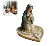 Portarosario della Vergine Maria, elegante scatola portarosario con preghiera della Vergine Maria, regalo cattolico, per camera da letto, soggiorno,adatto anche devozione personale(Mary)