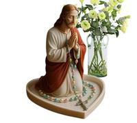 Portarosario Madonna - Statua Gesù Resina Porta Rosario,Decorazione Casa Per Uomo Coppie Studenti Insegnanti Uffici Scrivania Festività