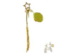 Portarossetto in acciaio inossidabile con specchio, custodia portatile 2 in 1 per lucidalabbra e balsamo, borsa da viaggio in cristallo Bling per borsa, scuola, casa e esterno, Ovale dorato, 1paquet