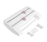 Portarotoli, Porta-pellicola da , 4-in-1 Portarotoli da Parete per 3 Rotoli con Spazio per Pellicole d'Alluminio e Trasparente,Supporto a Torre di Plastica, (Bianco)