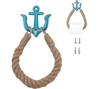 Portarotoli WC Catena Ancora Metallo Vintage - Appeso Charm Nautico, Decor Casa, Amanti Stile Mare,Blue