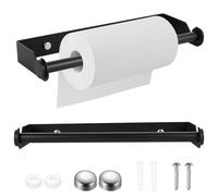 Portarotolo Carta Igienica, Porta Carta Igienica Bagno da Muro, Porta Rotolo Cartas Igienicas da Parete in Acciaio Inox, Portacartaigienica Bagno per Cucina Bagno Accessori(Nero)