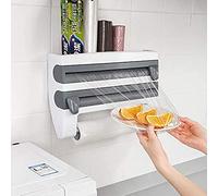 Portarotolo Cucina Porta Pellicola Cling Porta Bottiglia Rack Portasciugamani Carta Mount Strumento Cucina Pellicola Cling Taglio Grigio 39 x 10 x 24 cm