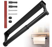 Portarotolo Cucina Senza Foratura, Porta Rotolo Autoadesivo Lega Alluminio, Organizer Scottex Montaggio Parete, Porta Carta Igienica Forabile per Bagno, Armadi & Soggiorno (Nero)