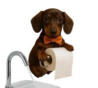 Portarotolo da bagno - Porta rotolo a forma di cane da parete - Dispenser di rotoli in resina e accessori da bagno per decorazione domestica, hotel o