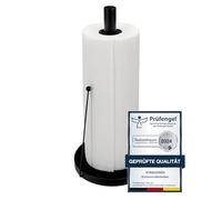 Portarotolo da cucina in piedi nero 32 × 15 cm VonBueren | Acciaio inox | Porta scottex nero | Supporto per rotolo di carta cucina | Portarotolo da cucina | per piano di lavoro