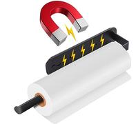 Portarotolo da cucina - Porta rotolo da cucina senza foratura, porta rotolo di carta magnetico con forte adsorbimento, porta rotolo da cucina nero, in acciaio inox