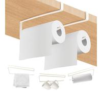 Portarotolo da cucina senza foratura, 2 pezzi di carta per asciugamani, porta rotolo da cucina, porta rotolo sotto armadio, cucina e bagno
