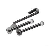 Portarotolo da parete in alluminio e acciaio al carbonio, ABS, salvaspazio, per cucina, bagno, armadietto, montaggio verticale e orizzontale, per rotoli standard (grigio)