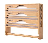 Portarotolo da parete Portarotolo da cucina Folienschneider in bambù 4 in 1