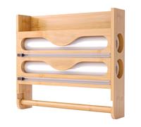 Portarotolo da parete Portarotolo per cucina con taglierina in bambù 3 in 1