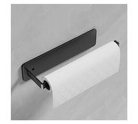 Portarotolo da parete senza punzonatura, per bagno e cucina, sotto l'armadietto, elegante accessorio nero per un facile utilizzo