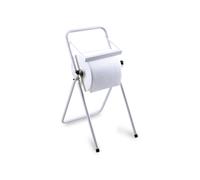 Portarotolo Da Pavimento In Acciaio Inox Con Taglierino 85x59x39cm Bianco