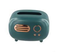 Portarotolo da scrivania a forma di radio, scatola per fazzoletti e salviettine umidificate, adatto per casa e ufficio (verde)