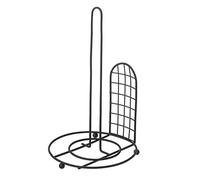 Portarotolo da tavolo nero industriale in metallo ø 18x31 cm - LOLAhome