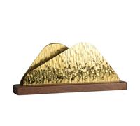 Portarotolo di carta assorbente in acciaio inox con base in legno, dispenser verticale for tovaglioli, for cucina e ristorante, design moderno a forma di crepa di ghiaccio Portatovaglioli(Golden)