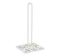 Portarotolo di Carta da Cucina Versa Selene Fiori Metallo Acciaio Legno MDF [