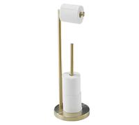 Portarotolo di carta igienica autoportante con riserva, oro spazzolato