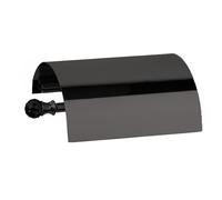 Portarotolo di carta igienica con coperchio Linea MADRAS ORIENTE h6X13X16 cm Cromo Nero e Swarowski Nero design Made In Italy nero