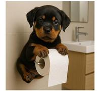 Portarotolo di carta igienica realistica a forma di cane, in resina, simpatico bulldog francese, porta rotolo di carta igienica a parete, per casa e ufficio (B)
