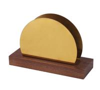 Portarotolo di carta in acciaio inox - Distributore di tovaglioli di qualità da ristorante con base in noce (3 opzioni di dimensioni) - Finitura spazzolata Portatovaglioli(15.8 * 10.5cm golden)
