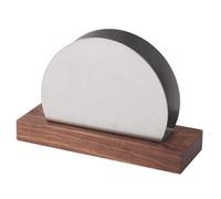 Portarotolo di carta in acciaio inox - Distributore di tovaglioli di qualità da ristorante con base in noce (3 opzioni di dimensioni) - Finitura spazzolata Portatovaglioli(15.8 * 10.5cm silver)